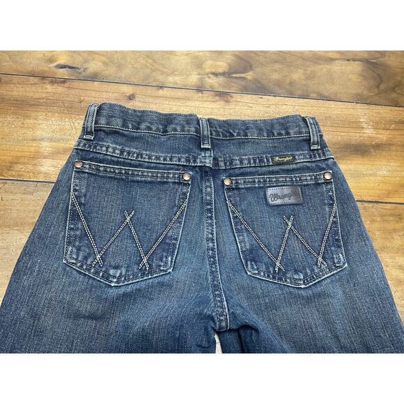 Wrangler Retro Relaxed Straight Blue Jeans Youth Size 16 Slim Adjustable Waist - Picture 6 of 9